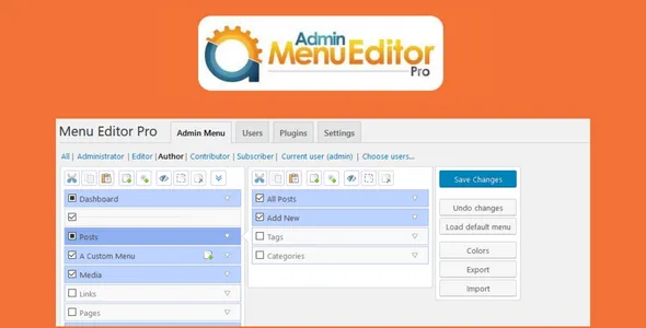 admin menu editor